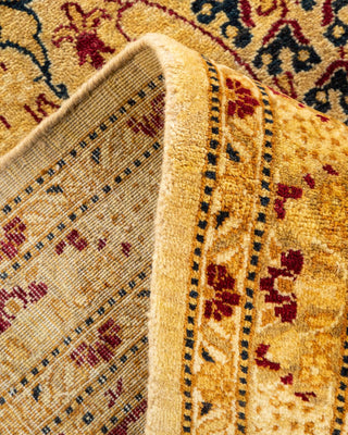 Traditional Mogul Ivory Wool Area Rug 9' 1" x 12' 10" - Solo Rugs