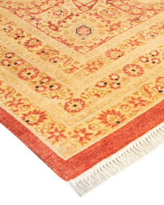 Traditional Mogul Orange Wool Area Rug 8' 4" x 10' 1" - Solo Rugs