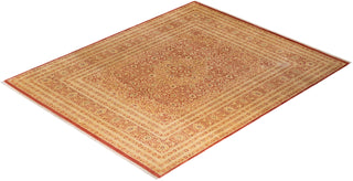 Traditional Mogul Orange Wool Area Rug 8' 4" x 10' 1" - Solo Rugs