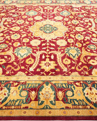 Traditional Mogul Red Wool Area Rug 8' 2" x 10' 2" - Solo Rugs