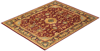 Traditional Mogul Red Wool Area Rug 8' 2" x 10' 2" - Solo Rugs