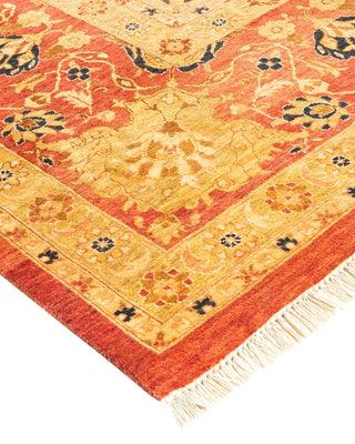 Traditional Mogul Orange Wool Area Rug 8' 1" x 9' 9" - Solo Rugs