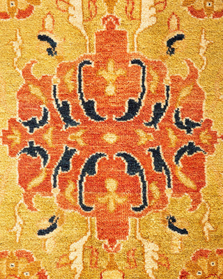 Traditional Mogul Orange Wool Area Rug 8' 1" x 9' 9" - Solo Rugs