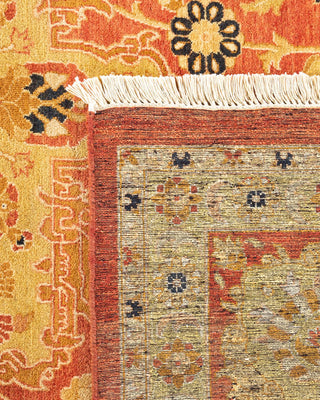 Traditional Mogul Orange Wool Area Rug 8' 1" x 9' 9" - Solo Rugs