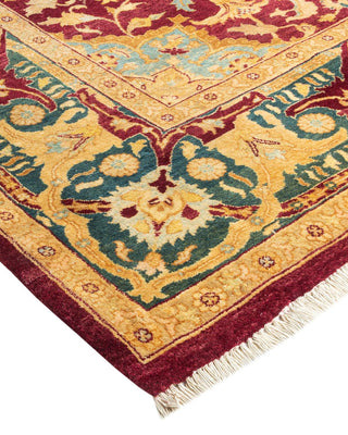 Traditional Mogul Red Wool Area Rug 6' 1" x 9' 2" - Solo Rugs
