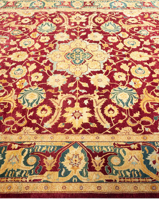 Traditional Mogul Red Wool Area Rug 6' 1" x 9' 2" - Solo Rugs