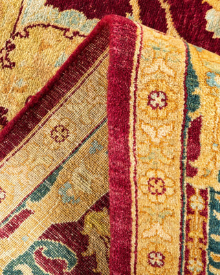 Traditional Mogul Red Wool Area Rug 6' 1" x 9' 2" - Solo Rugs