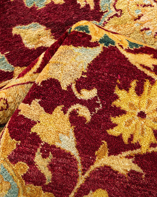 Traditional Mogul Red Wool Area Rug 6' 1" x 9' 2" - Solo Rugs