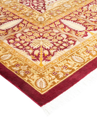 Traditional Mogul Red Wool Area Rug 9' 3" x 12' 2" - Solo Rugs