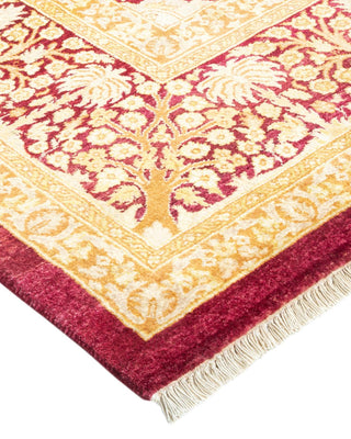 Traditional Mogul Red Wool Area Rug 6' 1" x 8' 10" - Solo Rugs