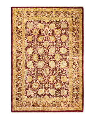 Traditional Mogul Red Wool Area Rug 6' 1" x 8' 10" - Solo Rugs