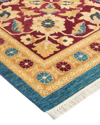 Traditional Mogul Green Wool Area Rug 9' 3" x 11' 10" - Solo Rugs