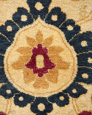 Traditional Mogul Green Wool Area Rug 9' 3" x 11' 10" - Solo Rugs