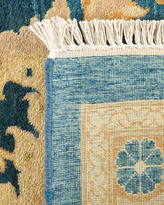 Traditional Mogul Green Wool Area Rug 9' 3" x 11' 10" - Solo Rugs