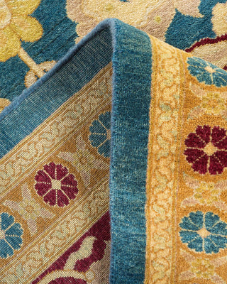 Traditional Mogul Green Wool Area Rug 9' 3" x 11' 10" - Solo Rugs