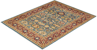 Traditional Mogul Green Wool Area Rug 9' 3" x 11' 10" - Solo Rugs