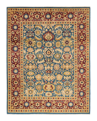 Traditional Mogul Green Wool Area Rug 9' 3" x 11' 10" - Solo Rugs