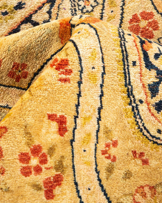 Traditional Mogul Yellow Wool Area Rug 8' 2" x 10' 2" - Solo Rugs