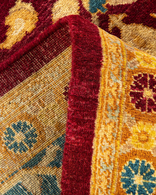 Traditional Mogul Purple Wool Area Rug 6' 3" x 8' 10" - Solo Rugs