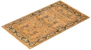 Traditional Mogul Beige Wool Area Rug 4' 3" x 6' 2" - Solo Rugs