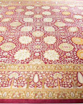 Traditional Mogul Orange Wool Area Rug 9' 1" x 12' 4" - Solo Rugs