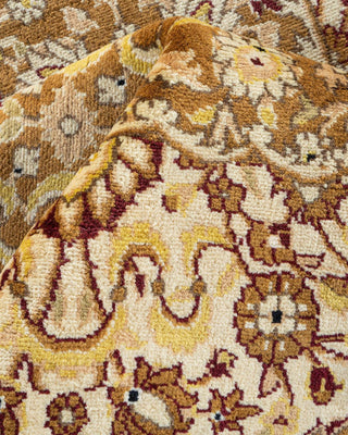 Traditional Mogul Yellow Wool Area Rug 6' 1" x 9' 6" - Solo Rugs