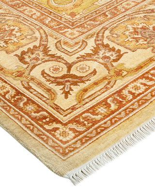 Contemporary Eclectic Green Wool Area Rug 6' 1" x 9' 3" - Solo Rugs