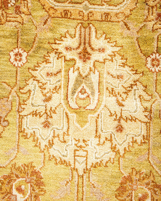 Contemporary Eclectic Green Wool Area Rug 6' 1" x 9' 3" - Solo Rugs