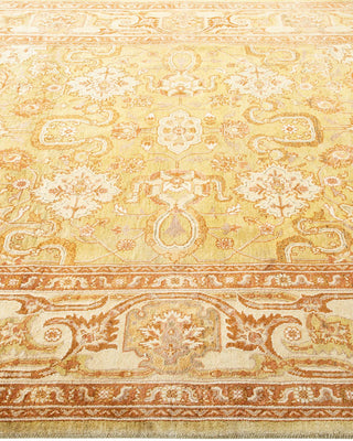 Contemporary Eclectic Green Wool Area Rug 6' 1" x 9' 3" - Solo Rugs