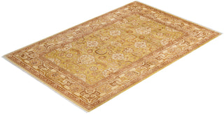 Contemporary Eclectic Green Wool Area Rug 6' 1" x 9' 3" - Solo Rugs