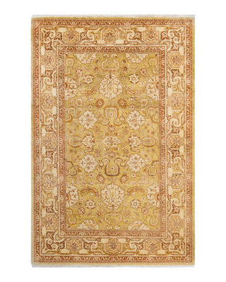 Contemporary Eclectic Green Wool Area Rug 6' 1" x 9' 3" - Solo Rugs