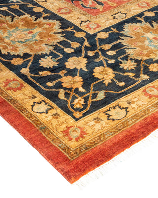 Traditional Mogul Orange Wool Area Rug 10' 1" x 17' 10" - Solo Rugs