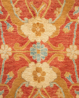 Traditional Mogul Orange Wool Area Rug 10' 1" x 17' 10" - Solo Rugs