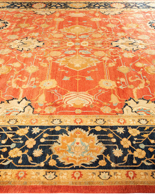 Traditional Mogul Orange Wool Area Rug 10' 1" x 17' 10" - Solo Rugs