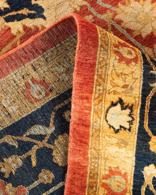 Traditional Mogul Orange Wool Area Rug 10' 1" x 17' 10" - Solo Rugs