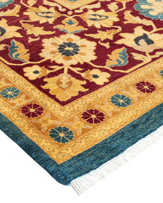 Traditional Mogul Blue Wool Area Rug 9' 2" x 11' 10" - Solo Rugs
