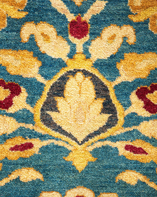 Traditional Mogul Blue Wool Area Rug 9' 2" x 11' 10" - Solo Rugs