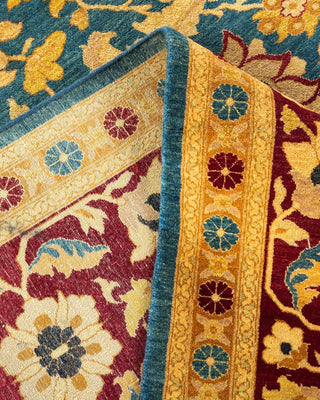 Traditional Mogul Blue Wool Area Rug 9' 2" x 11' 10" - Solo Rugs