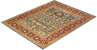 Traditional Mogul Blue Wool Area Rug 9' 2" x 11' 10" - Solo Rugs