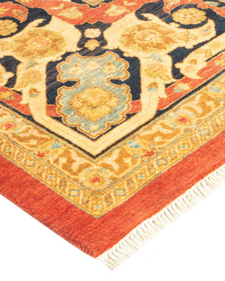 Traditional Mogul Orange Wool Area Rug 8' 1" x 10' 4" - Solo Rugs