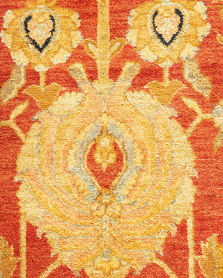 Traditional Mogul Orange Wool Area Rug 8' 1" x 10' 4" - Solo Rugs