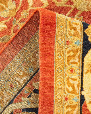 Traditional Mogul Orange Wool Area Rug 8' 1" x 10' 4" - Solo Rugs