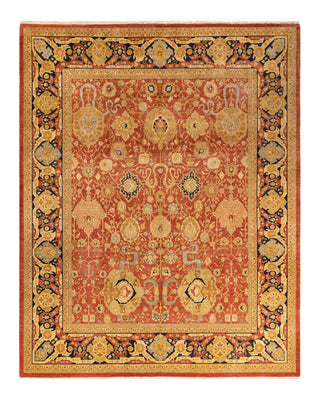 Traditional Mogul Orange Wool Area Rug 8' 1" x 10' 4" - Solo Rugs