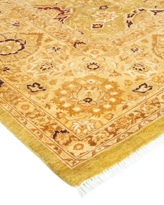 Traditional Mogul Green Wool Area Rug 8' 3" x 10' 5" - Solo Rugs