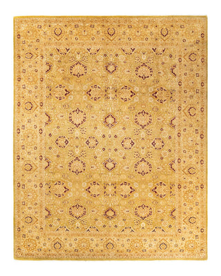 Traditional Mogul Green Wool Area Rug 8' 3" x 10' 5" - Solo Rugs
