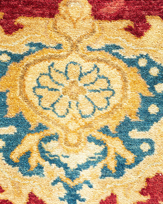 Traditional Mogul Red Wool Area Rug 6' 3" x 8' 10" - Solo Rugs