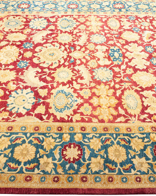 Traditional Mogul Red Wool Area Rug 6' 3" x 8' 10" - Solo Rugs