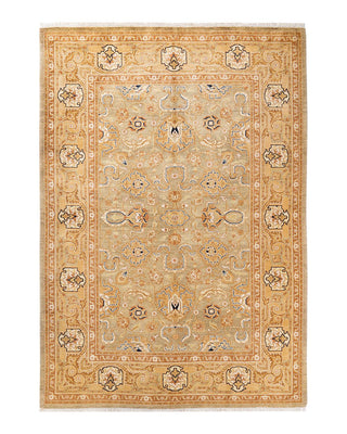 Contemporary Eclectic Green Wool Area Rug 6' 2" x 9' 0" - Solo Rugs