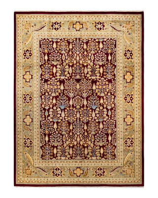 Contemporary Eclectic Red Wool Area Rug 9' 1" x 11' 10" - Solo Rugs