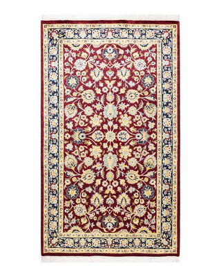 Traditional Mogul Red Wool Area Rug 3' 1" x 5' 2" - Solo Rugs